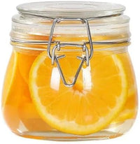 Premify 6-Pack Airtight Glass Jars with Clear Preserve Seal & Wire Clip – Ideal for Canning, Kitchen Storage, Overnight Oats, Pickles, Spices, & Pantry Organization