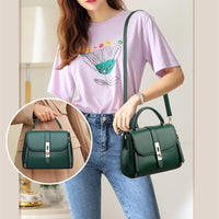 Women's Retro PU Leather Handbag: Soft Crossbody Purse for Females, Single Shoulder Style.