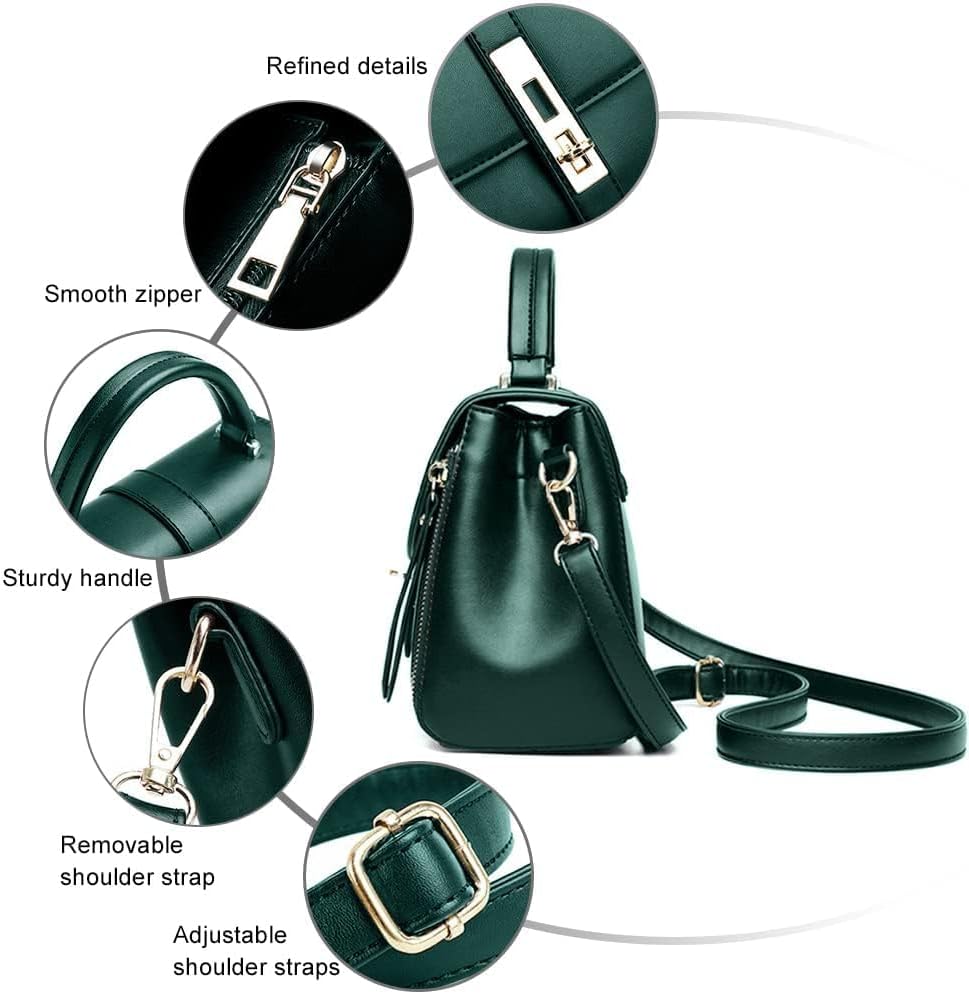 Women's Retro PU Leather Handbag: Soft Crossbody Purse for Females, Single Shoulder Style.