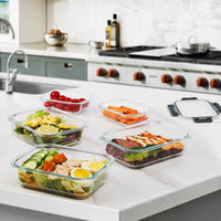 Vtopmart 8-Piece Glass Meal Prep Set: Microwave, Oven, Freezer & Dishwasher-Safe Containers with Snap Lids