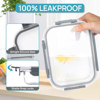 Vtopmart 8-Piece Glass Meal Prep Set: Microwave, Oven, Freezer & Dishwasher-Safe Containers with Snap Lids