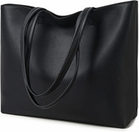 MEEGIRL Women's PU Leather Tote: Sleek Work/School Bag with Zipper & Inner Pocket