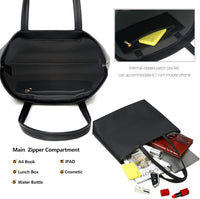MEEGIRL Women's PU Leather Tote: Sleek Work/School Bag with Zipper & Inner Pocket